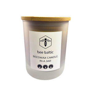 Beeswax candle in a jar by beebaltic.com