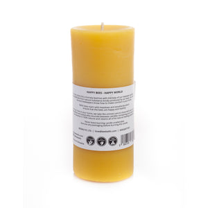 Beeswax Pillar Candle Backside by Bee Baltic